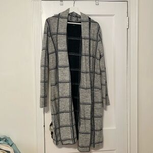 Tahari Wool Blend Grey Long Cardigan